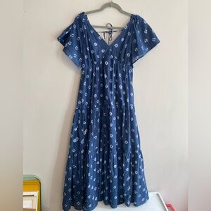 Madewell Navy Floral Maxi Dress
